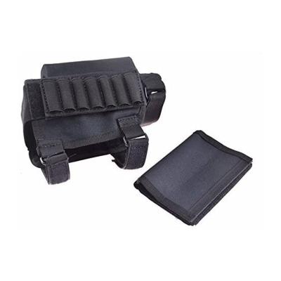 China Attached To Belt Adjustable Buttstock Rifle Cheek Rest Shooting Pad Ammo Sleeve Cartridge Pouch Holder Tactical for sale