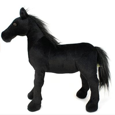 China AL High Quality Black Horse Soft Plush Toy Stuffed Plush Animal Toys Custom for sale