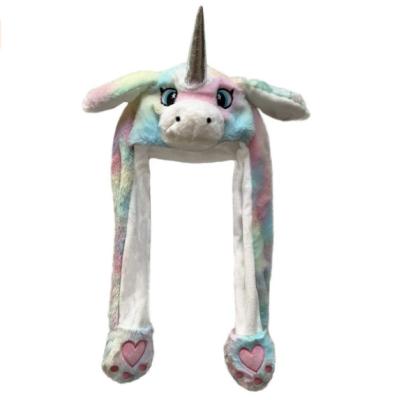 China Plush AL Long Horn Unicorn Ear Hat Plush Soft Party Toys Custom Plush Unicorn Hat Toys Custom Plush Toy for sale