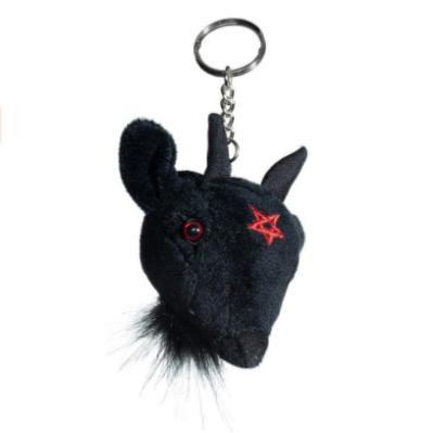 China Plush AL Black Goat Head Plush Key Chain Customized Plush Keychain Plush Keychain Custom Special Customized for sale