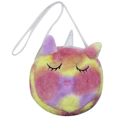 China Small Cartoon Unicorn Shaped Plush Toy Shoulder Bag Can Cross Body Loved Girls For Coin Purse Plush Wallet for sale