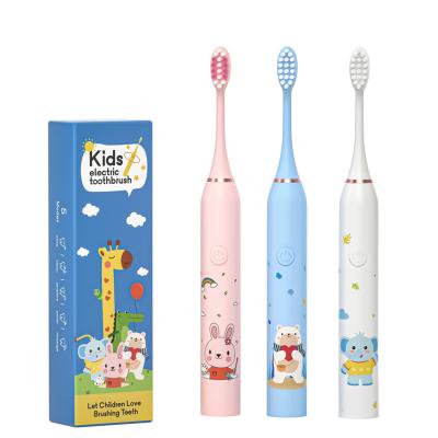 China 2022 New Cute Cartoon Battery Powered Intelligent Timed Sonic Electric Toothbrush Soft Hair For Kids for sale