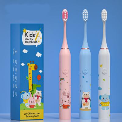 China Battery Operated Children's USB Toothbrush Charging Waterproof Soft Cartoon Hair Wholesale Children's Electric Toothbrush Design Gifts for sale