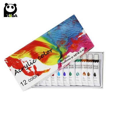 China Panda Paint Acrylic 12ml Acrylic Color Paints Set 12 Colors Quick Drying Water Soluble Acrylic Paints 12mL for sale