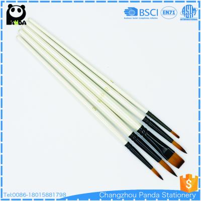 China For Jiangsu Wholesale Acylic and Watercolor Artist Handle 5pcs White Set Brush for sale