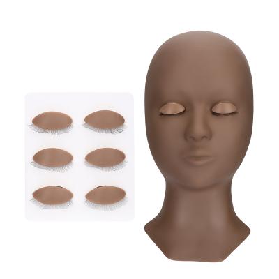 China Wholesale Private Lash Mannequin Head Replaceable Label 3 Pairs Removable Eyes Lash Heads For Lash Extension for sale