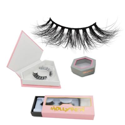 China Hollyren 100% OEM High Quality Real Mink 3d Fluffy Wholesale Wispie Mink Eyelash And Boxes Layered By 3d for sale