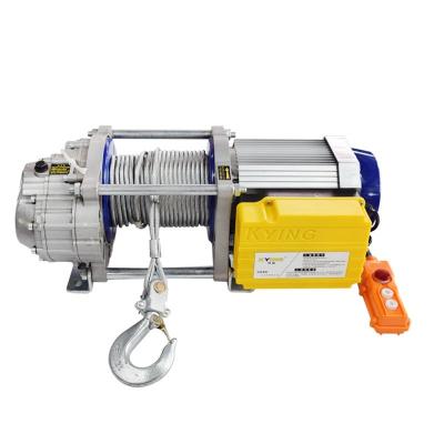 China Space Saved Crane KCD Heavy Duty 1 Ton Electric Wire Rope Hoist Winch With Electric Pulley for sale