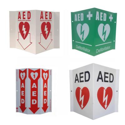 China Muestra de aluminio de encargo plástica del AED de la muestra del AED V del Defibrillator de la pared del soporte del AED de la pared del verde blanco de la muestra en venta