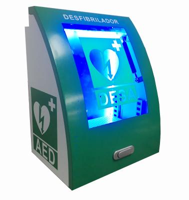 China CER genehmigte Curvy AED-Wand-Defibrillator-Kabinett mit LED-Streifen Ilumination zu verkaufen