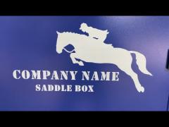 Metal Blue Horse Saddle Tack Box