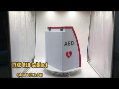 CE Approved Curvy AED Wall Defibrillator Cabinet With LED Strip Ilumination