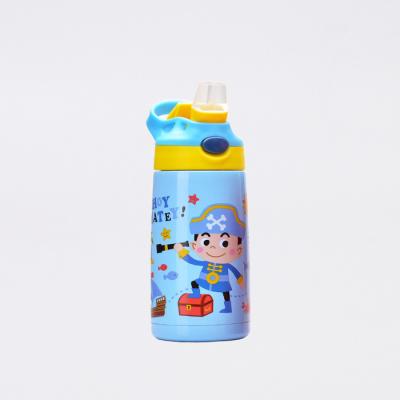 China Viable custom food grade stainless steel milkshake cups for kids thermos water bottle with straw and button for sale