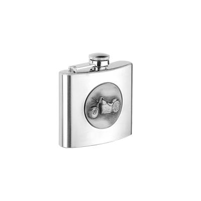 China CLASSIC hot selling new product for high quality creative stainless steel hip flask with badge for sale