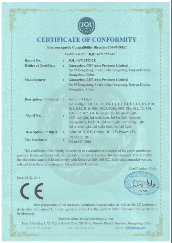 CE - Guangzhou CST Auto Products Limited