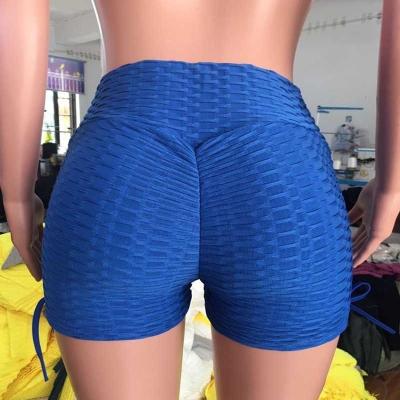 China Anti-wrinkle high waisted gym sports running women workout cotton spandex yoga shorts for sale