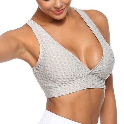 China High Quality Hot Selling Fashion Deep V Yoga Breathable Texture Women Breathable Sports Bra for sale