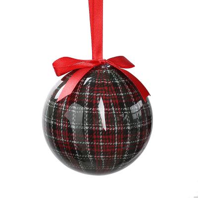 China Fashion Cross-border new Christmas decorations 75mm plaid sticker foam ball Christmas tree Santa Claus pattern memory ball for sale