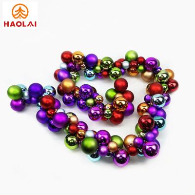 China Christmas tree ornament Christmas ball Mix party decoration Artificial Christmas wreath Colorful ball Gift indoor Christmas flower rattan size 40cm for sale