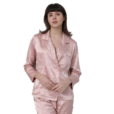 China Factory Wholesale High Quality QUICK DRY Design OEM Luxury Printed Silk Pajamas Set Sleep Wear For Women/Girls for sale