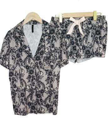 China Wholesale QUICK DRY Summer Pajamas Sets 2 Piece 100% Custom V-Neck Women's Squishy Woven Short Sleeve Pajama Women Sleepwear Set for sale