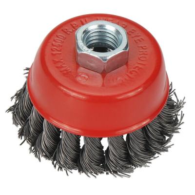 China Sharper, More Wear Resistant 4 Inch Twist Knotted Wire Cup Wheel Brush 5/8-11, Deburring Cleaning Grinders M14 for sale