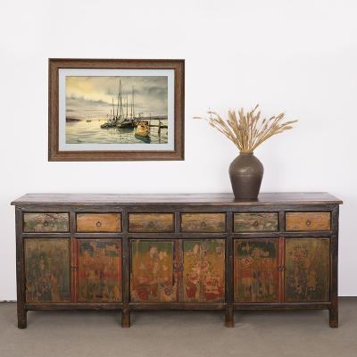 China Beautiful Large Antique Furniture Solid Wood Cabinet for sale