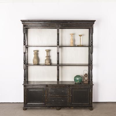 China New Design Black Solid Wood Solid Wood Bookcase for sale