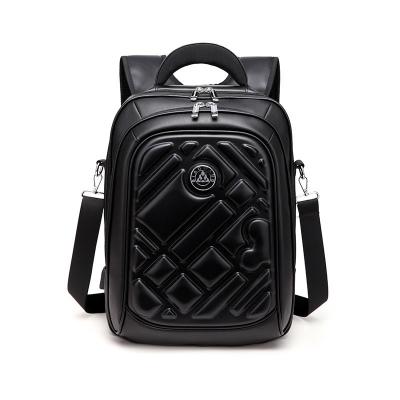 China Pu Leather Waterproof Custom Travel Backpack Purse Laptop USB For Man 42x32x14cm for sale