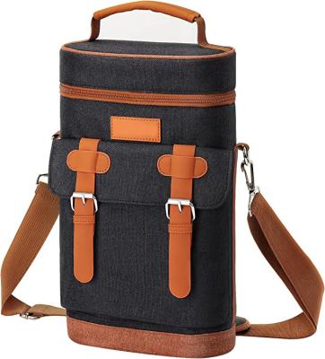 China 600D poliéster térmico aislado personalizado bolsa de enfriador 2 botellas portátil portátil en venta