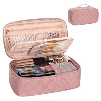 China Portable Pink Cute kleine Make-up-Bürste Organisator benutzerdefinierte Reisetasche mit Abteil zu verkaufen