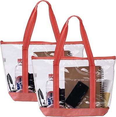 China 14 Zoll eigene Einkaufstüten mit Logo Pvc Clear Tote Bag Stadion Außenpool zu verkaufen