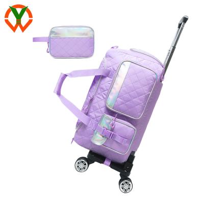 China Women' Fashion Duffle Bag With Wheels Overnight Bag Featuring Shoe Compartment For Travel for sale