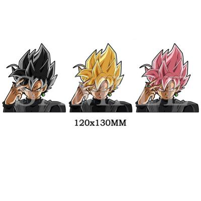 China Waterproof+Eco-friendly Wholesale Cartoon Goku Black 3D Anime Motion Stickers Car Laptop 3D Manga Motion Decals Lenticular Decor for sale