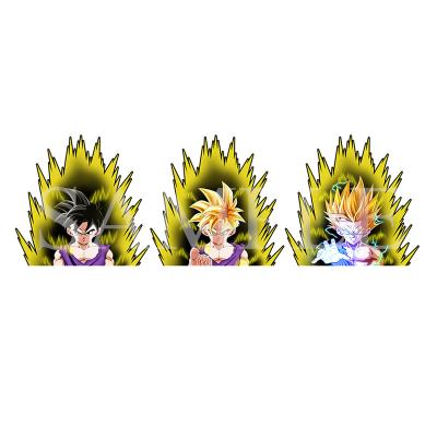 China Waterproof+Eco-friendly Holographic 3D Motion Sticker Son Gohan Dragon Ball Z Lenticulaire Anime Trunks Waterproof Car Decals Anime Sticker For Car for sale