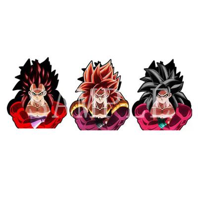 China Waterproof+Eco-friendly Super Saiyan 4 3D Motion Sticker GOKU Dragon Ball Z Lenticulaire Anime Vegeta Waterproof Car Decals Anime Sticker For Car for sale