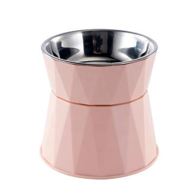 China Automatic Multifunctional Raised Pet Bowls Feeding Bowls For Pet Knock Down Single Pet Bowl Protect Neck for sale