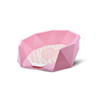 China Sustainable Durable Eco Friendly Indoor Pet Toilet Diamond Shape Dog Toilet for sale