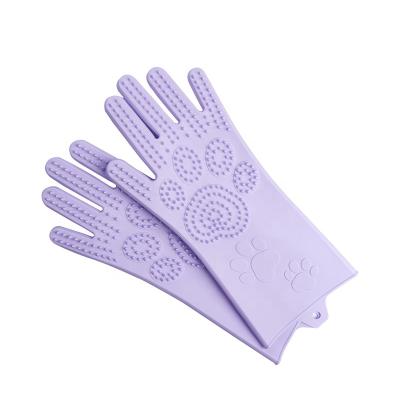 China Stocked Gloves Massage Brush Pet Gloves Dog Silicone Bath Glove for sale