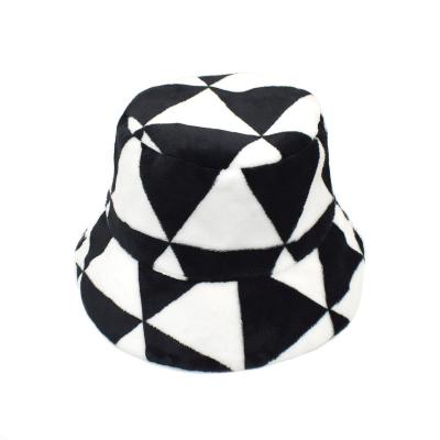 China Wholesale Barred Bucket Hats Women Fine Black And White Bucket Hats Fashion Autumn Winter Unisex Bucket Hat for sale