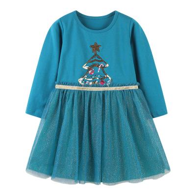 China New Boutique Autumn Christmas Embroidery Kids Clothing Tulle Girl's Breathable Princess Tutu Dress for sale