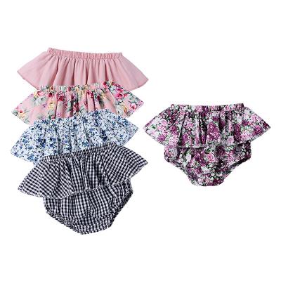 China Floral Print Kids Girls Shorts Breathable Cotton Ruffles Short Pants Summer Baby Shorts Fashion Kids Clothes 6Months-6 Years for sale