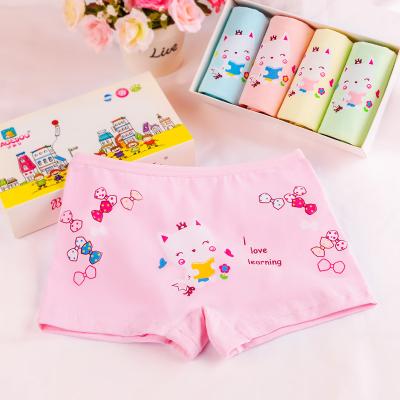 China Factory Direct Breathable Cartoon Printing Kids Panties Cotton Boxer Underwear For Young Girl Panties for sale