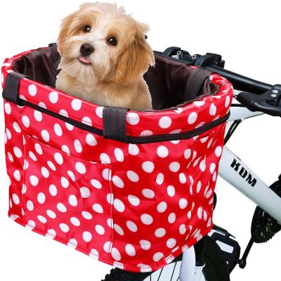 China Pet Viable Carrier Bag Front Frame Basket Bicycle Pouch Bike Pannier Baggage Recycling Rack for sale