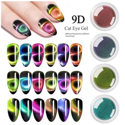 China 1 Box 9D Galaxy Cat Eye Nail Gel Powders UV Nail Art Pigments Manicure Decorations YAP006 for sale