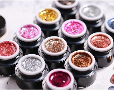 China 8ml High Density Nail Art Shimmer Glitter Platinum Decoration UV Gel YUG014 for sale