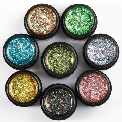 China 5ml Shiny Hybrid Diamond Glitter Gel Nail Polish For Nail Art Design Manicure YUG013 for sale