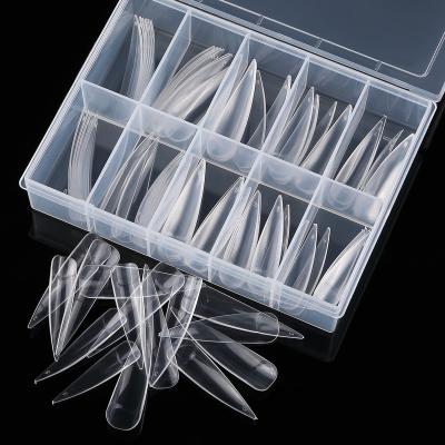 China 100pcs/box Hot Selling Design Nature Salon French Acrylic Artificial Fake Nail Tips for sale