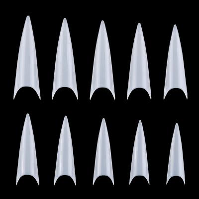 China Design 500 Pcs / French Acrylic Artificial False Sharp Nail Tips Stiletto Special Box Design for sale