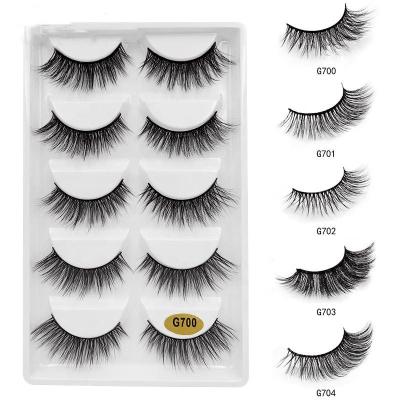 China 5pcs Thick Natural Beauty False Eyelashes with Mink Hair for sale